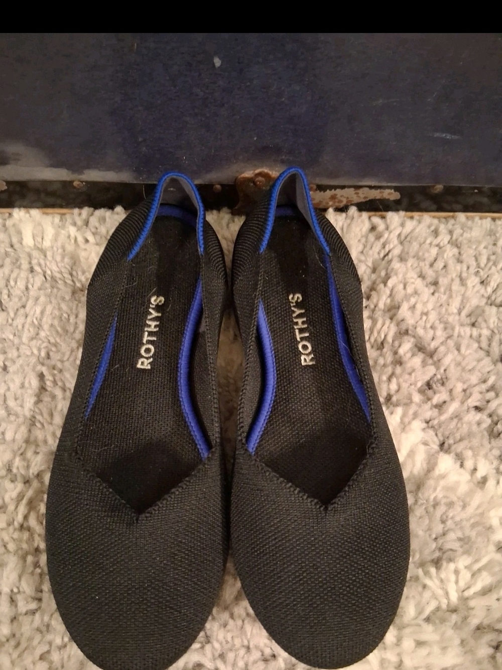 Rothy's 8 The Flat Black Round Toe Ballet Flats Slip On Shoes Comfy Blogger
